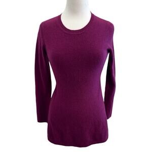 Isaac Mizrahi Live Cashmere Long Tunic Sweater XXS Purple Classy Luxury Minimal